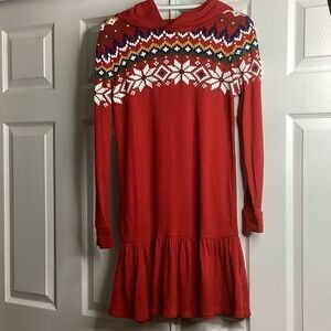 Ralph Lauren Red Knit Garment Hooded Long Sleeve XL 16 Holiday Festive